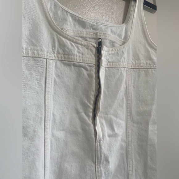 Madewell White Denim A-Line Sleeveless Mini Dress Size 4 - Picture 5 of 11
